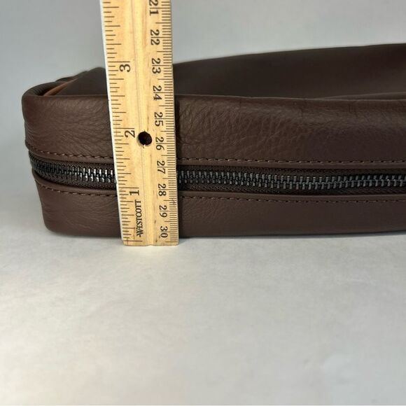 Massei Genuine Leather Simon Luxury Men's Toiletry Bag Brown - Made in Italy - Picture 8 of 10